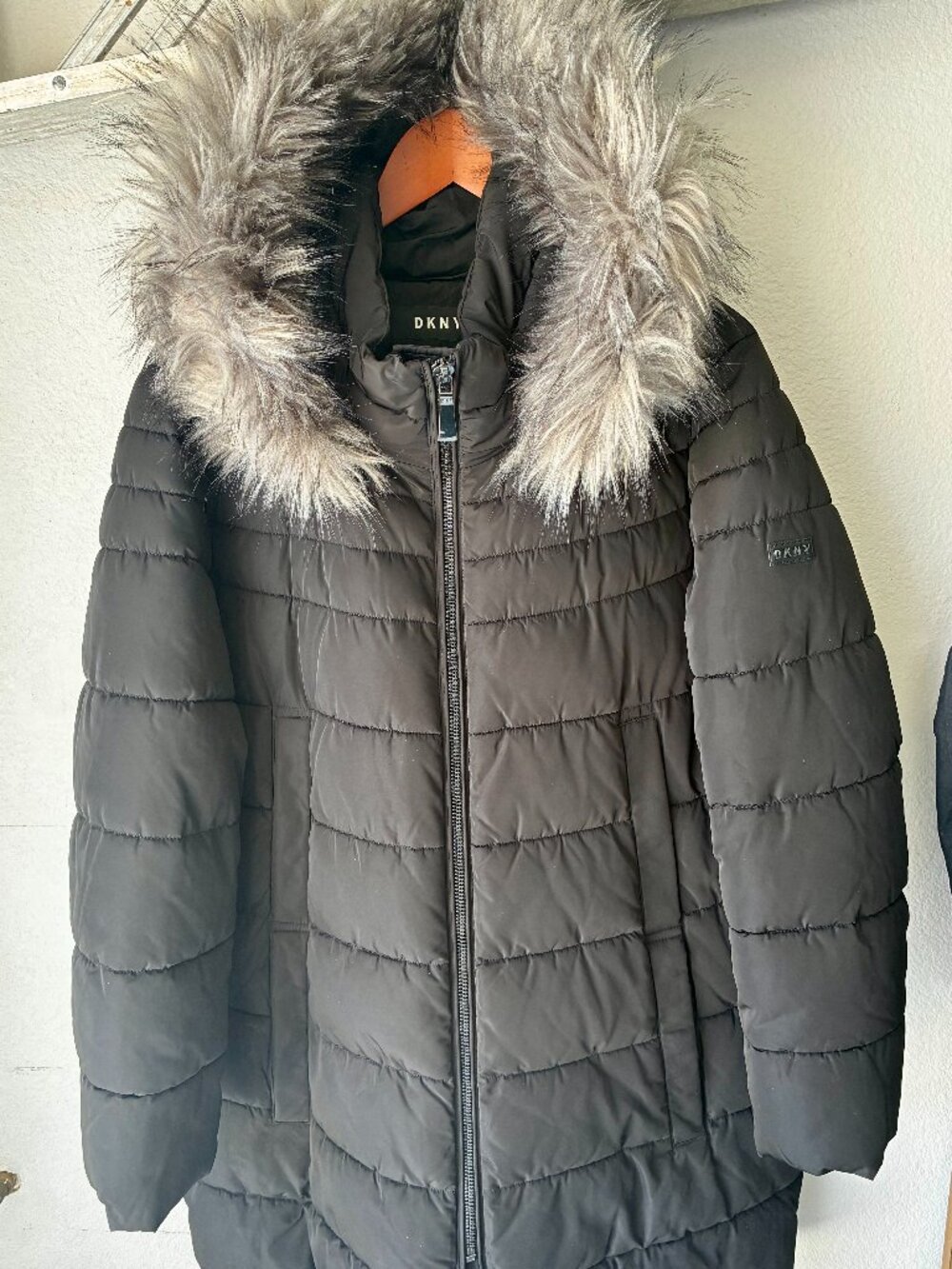 DKNY Black Puffer coat